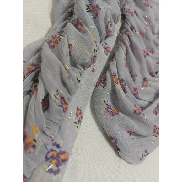 ZARA Sheer Lilac or pastel purple scrunches long sleeve size m - Picture 2 of 7